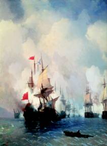 «Бой в Хиосском проливе» (1848, Феодосийская картинная галерея)