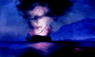 «Взрыв корабля» (1900, Феодосийская картинная галерея)