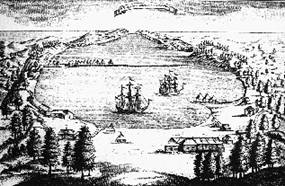 Петропавловская гавань в 1740-х гг.
