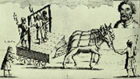 Степана и Фрола Разиных ведут на казнь. Гравюра из английского издания 1672 г.