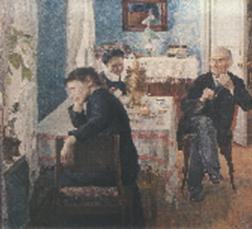Чаепитие с самоваром на картине В. Н. Бакшеева «Житейская проза». 1892—1893 гг.