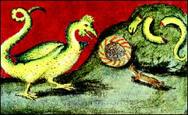 Василиск, мангуст и змея. Рисунок начала XVI в.